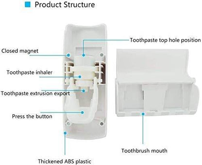 Toothpaste Dispenser and Toothbrush Holder Set