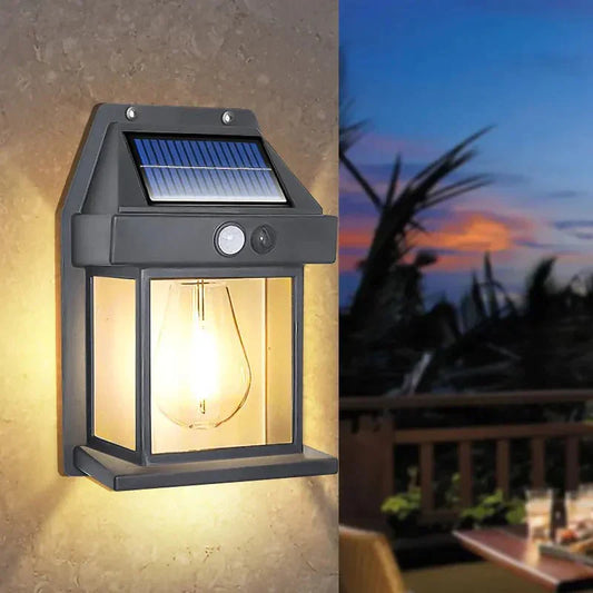 Solar-Powered Outdoor Wall Lantern